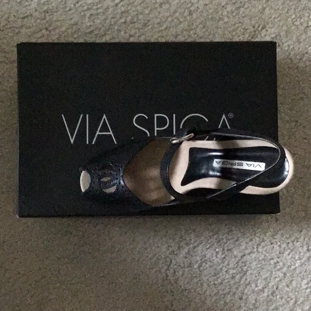 Brand new black wedge sandal